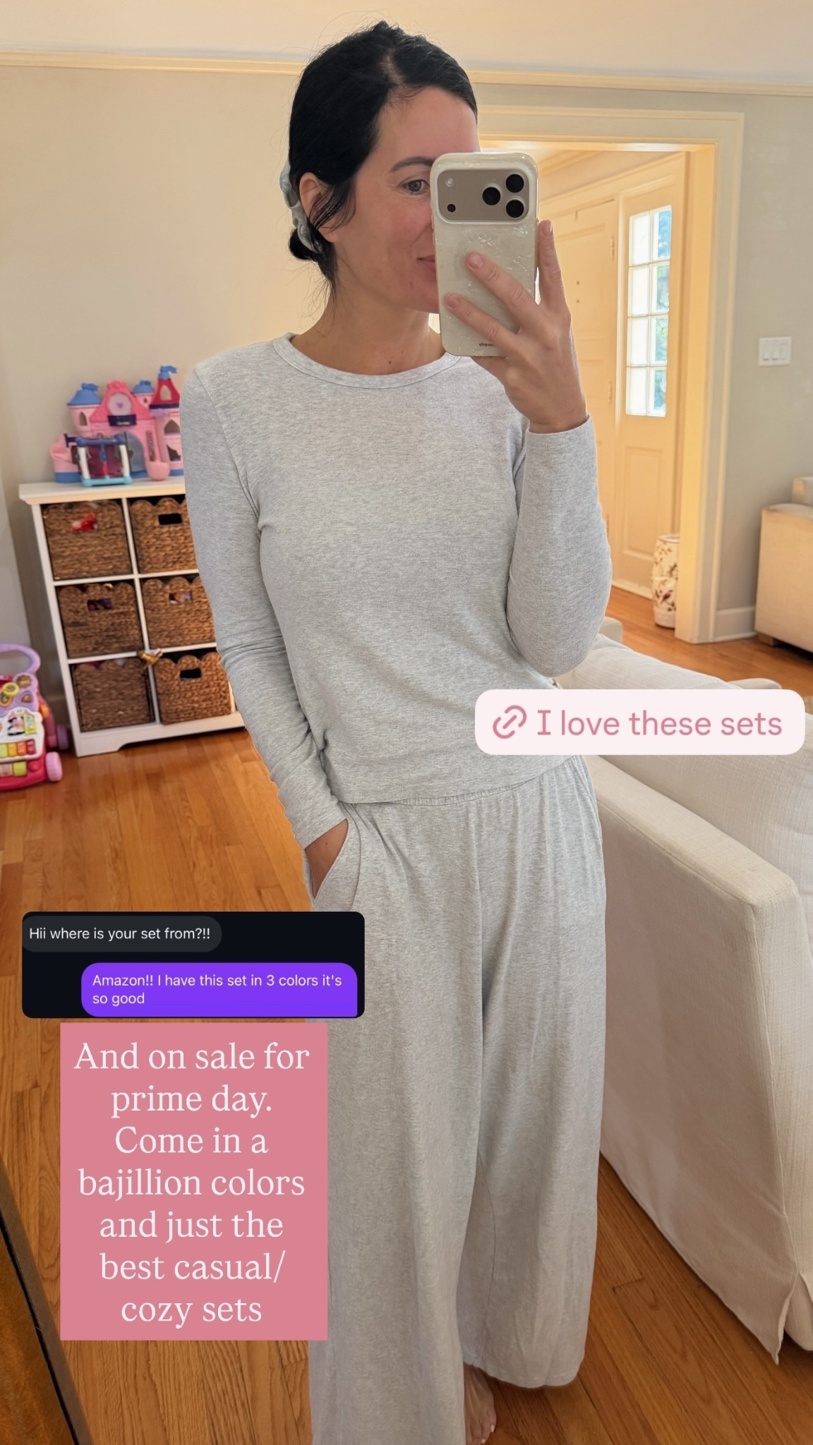 And on sale for prime day. Come in a bajillion colors and just the best casual/cozy sets