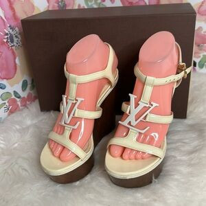 💯Authentic Louis Vuitton Wedges Sandals🍀 | Poshmark