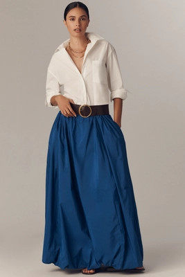 Maeve Bubble-Hem Maxi Skirt | Anthropologie (US)