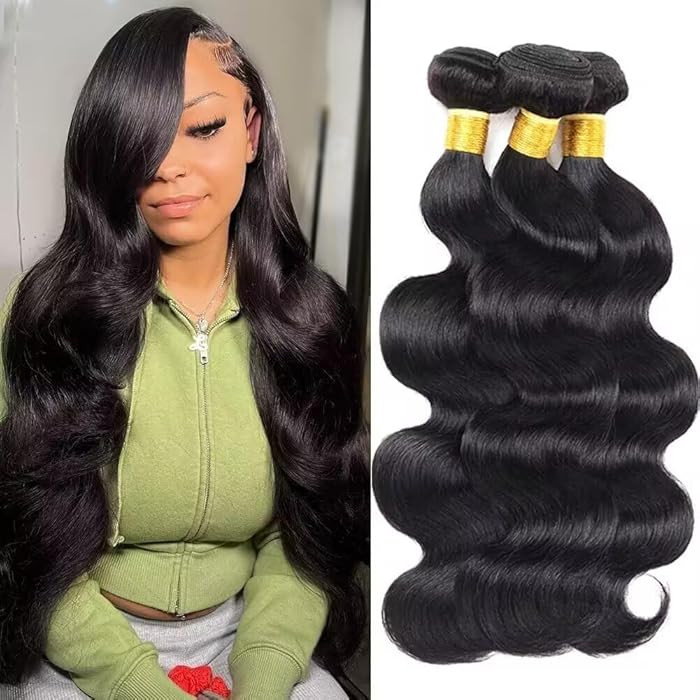 12A Human Hair Bundles 24 24 24 Inch Body Wave Bundles Human Hair 100% Unprocessed Brazilian Virg... | Amazon (US)