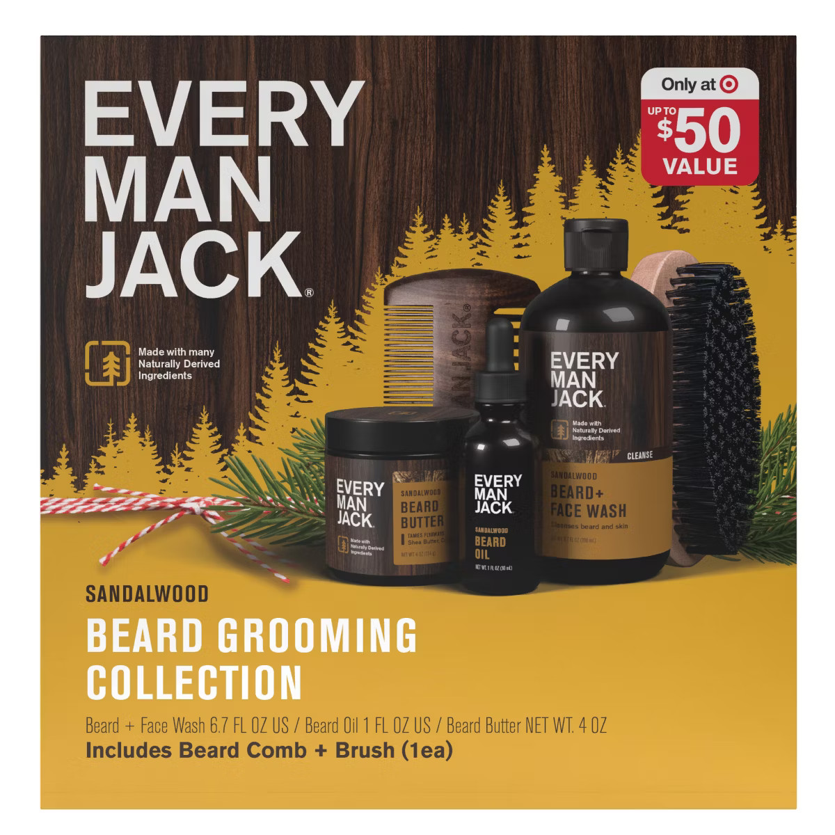 Every Man Jack Sandalwood Holiday Beard Grooming Collection - 4ct | Target