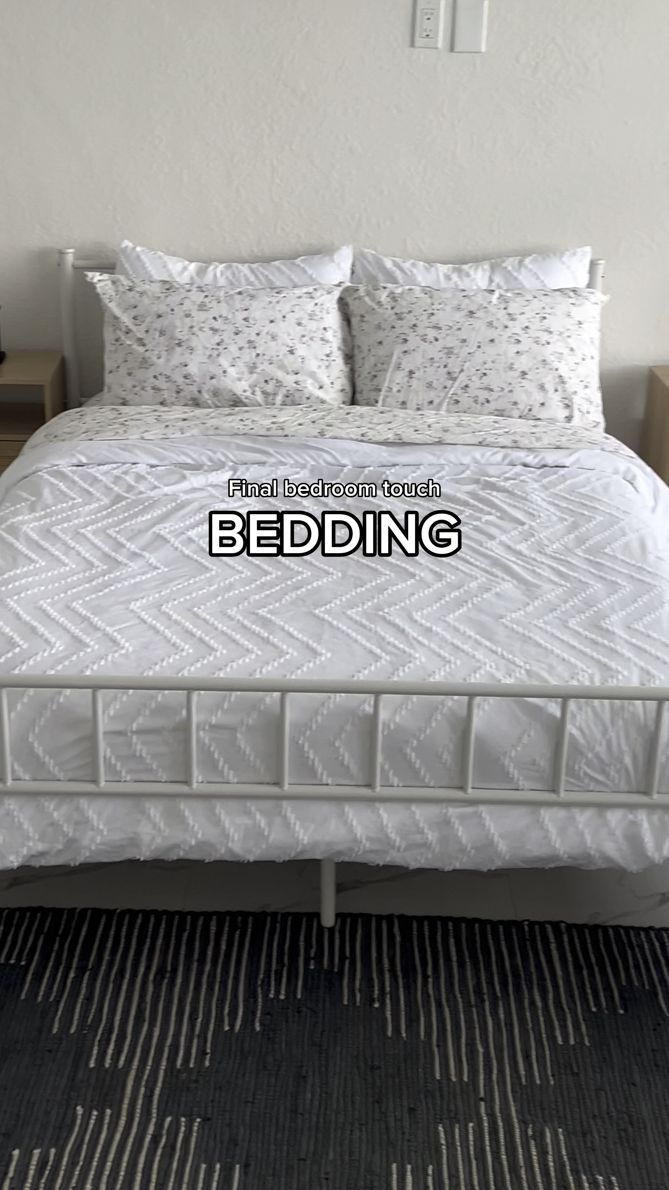 Adding white, modern bedding to my minimalist clean bedroom! Last step in furnishing my rental property bedroom. 

#LTKhome