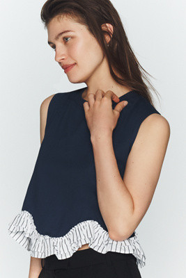 Maeve Ruffled Muscle T-Shirt | Anthropologie (US)