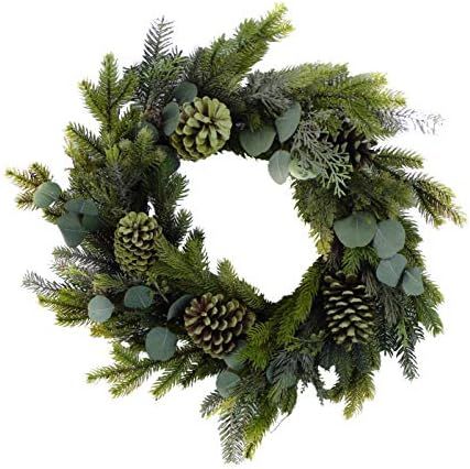 Admired By Nature Christmas 24" Magnolia Leaf/Pine Cone Wreath ABN4S004-NTRL | Amazon (US)