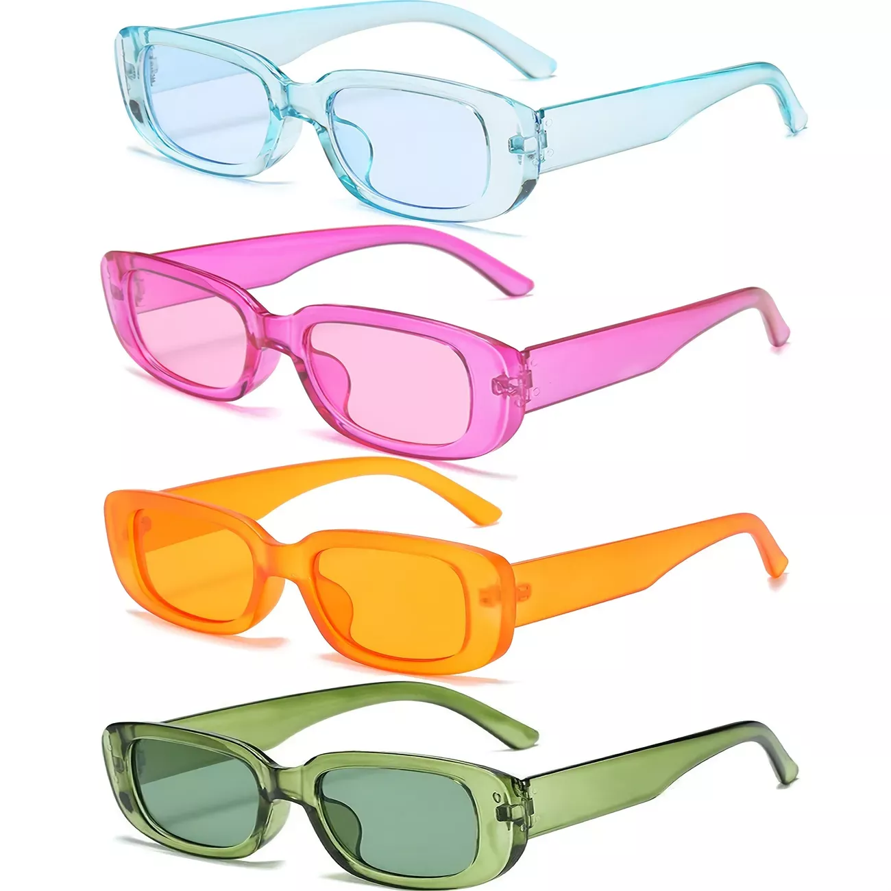 Candy Color Transparent Sunglasses Rectangle Stylish Y2K Sun Shade Eyeglasses Women Driving Eyewear,Temu