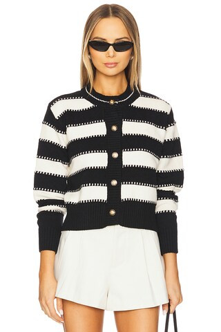 Line & Dot Sofi Cardigan in Black & Ivory from Revolve.com | Revolve Clothing (Global)
