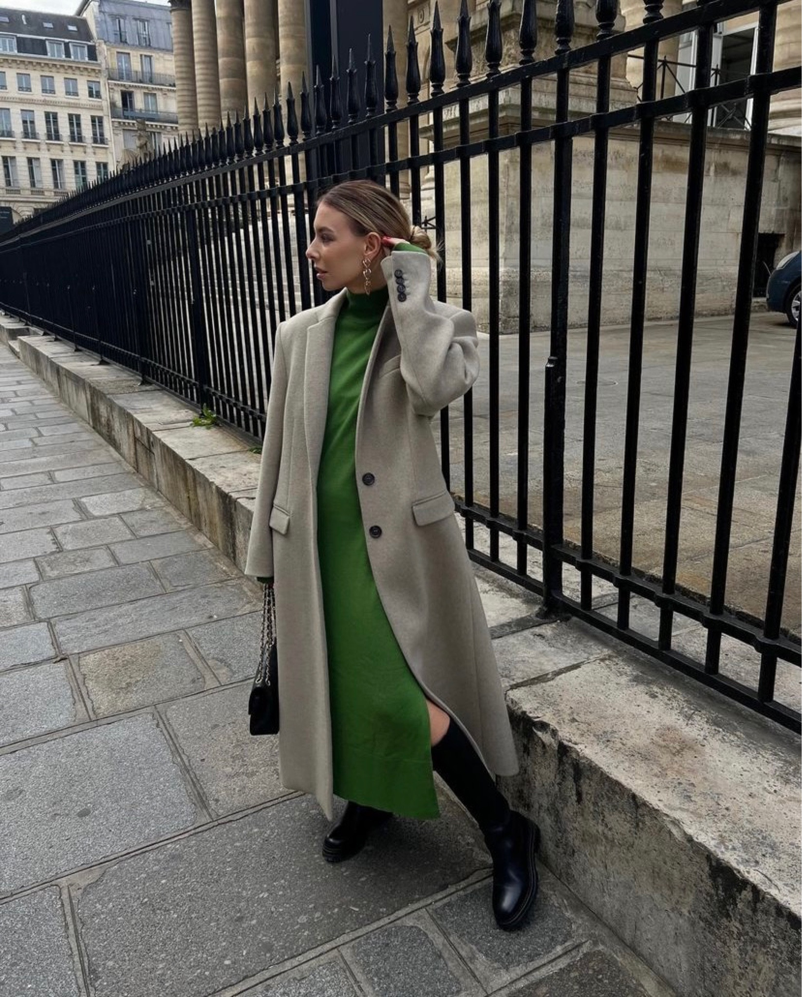 FALL LOOK 
green dress, cos, cosmoparis, black boots 

#LTKSeasonal #LTKshoecrush #LTKeurope