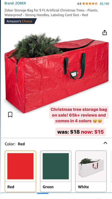 Christmas tree storage bag on sale from Amazon for only $15!! The best way to organize and store your faux Christmas tree 🎄

#LTKhome #LTKsalealert #LTKHoliday