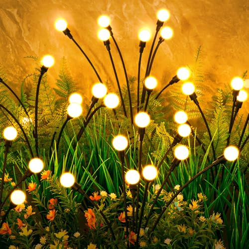 ASMAD Solar Garden Lights (2-Pack, 16 LEDs), Decorative Swaying Lights with Firefly Effect for Patio, Pathway & Outdoor Decor | Amazon (US)