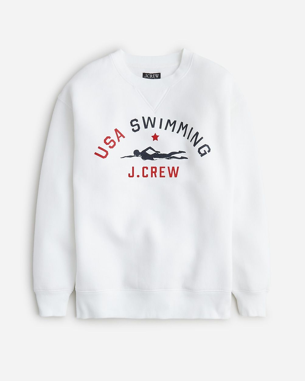 Limited-edition USA Swimming® X J.Crew heritage fleece crewneck sweatshirt | J.Crew US
