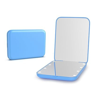 Kintion Pocket Mirror, 1X/3X Magnification LED Compact Travel Makeup Mirror with Light for Purse,... | Amazon (US)