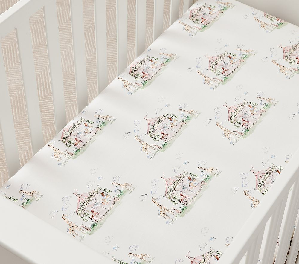 AERIN Carousel Organic Crib Fitted Sheet | Pottery Barn Kids