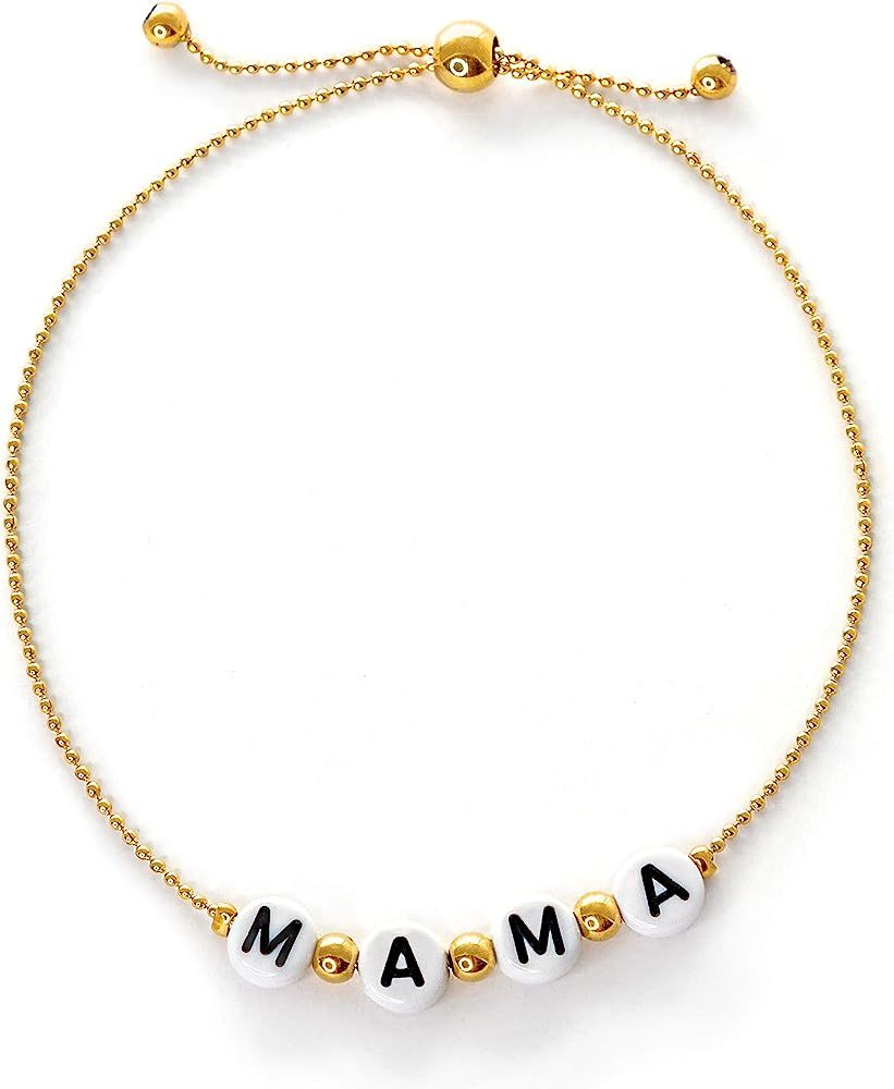 Amazon.com: Mama Bracelet | Mom Jewelry for Mom | 14k Gold Bracelets for Women | Gifts for New Mo... | Amazon (US)