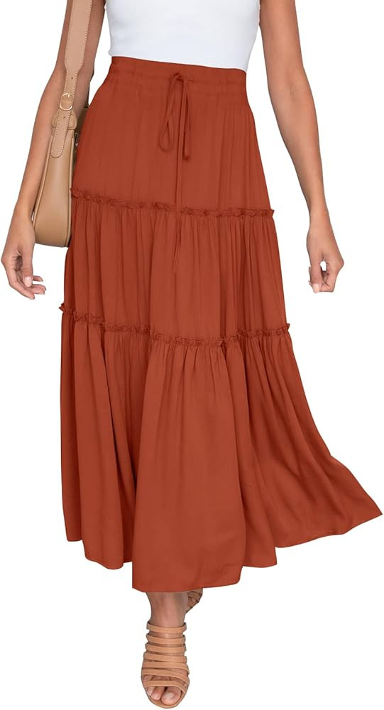 HAEOF Boho Maxi Skirt A Line | Amazon (US)