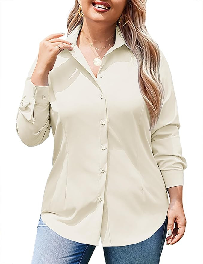 IN'VOLAND Button Down Shirts Casual Shirt Blouse Tops | Amazon (US)