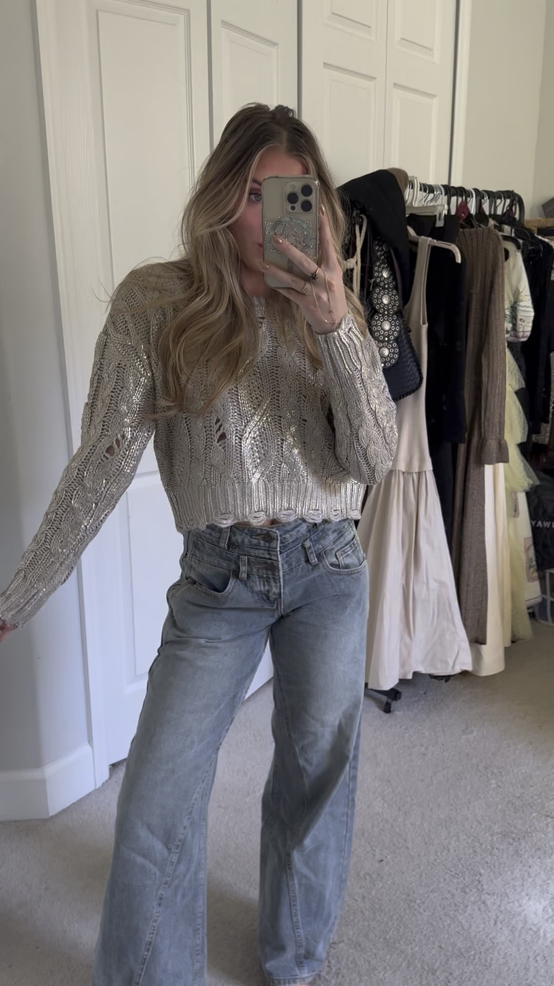 Forever 21 Haul! I wear size 25, XS, 5’4! The cutest valentine day outfit inspo, Valentine’s Day. A metallic cable knit sweater featuring a round neckline, long sleeves, frayed and ribbed trim, distressing, and a cropped silhouette

#LTKFindsUnder50 #LTKWatchNow #LTKSaleAlert