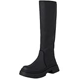 vivianly Women's Chunky Platform Chelsea Boots Mid Calf Boots Square Toe Pull-on Ankle Booties | Amazon (US)