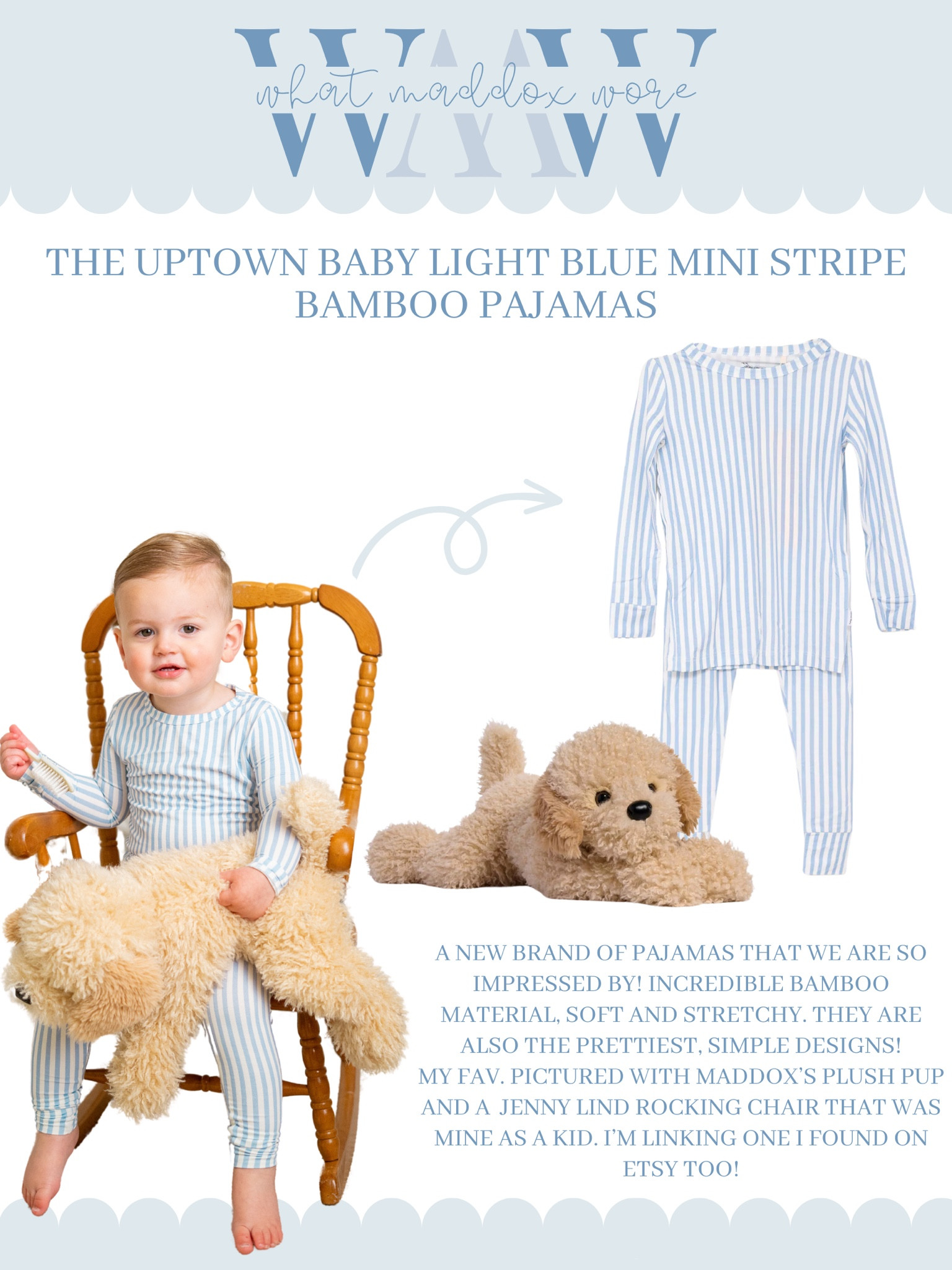WMW - what Maddox wore 🤍 The Uptown Baby Light Blue Mini Stripe Bamboo Pajamas 

#LTKfamily #LTKkids #LTKbaby