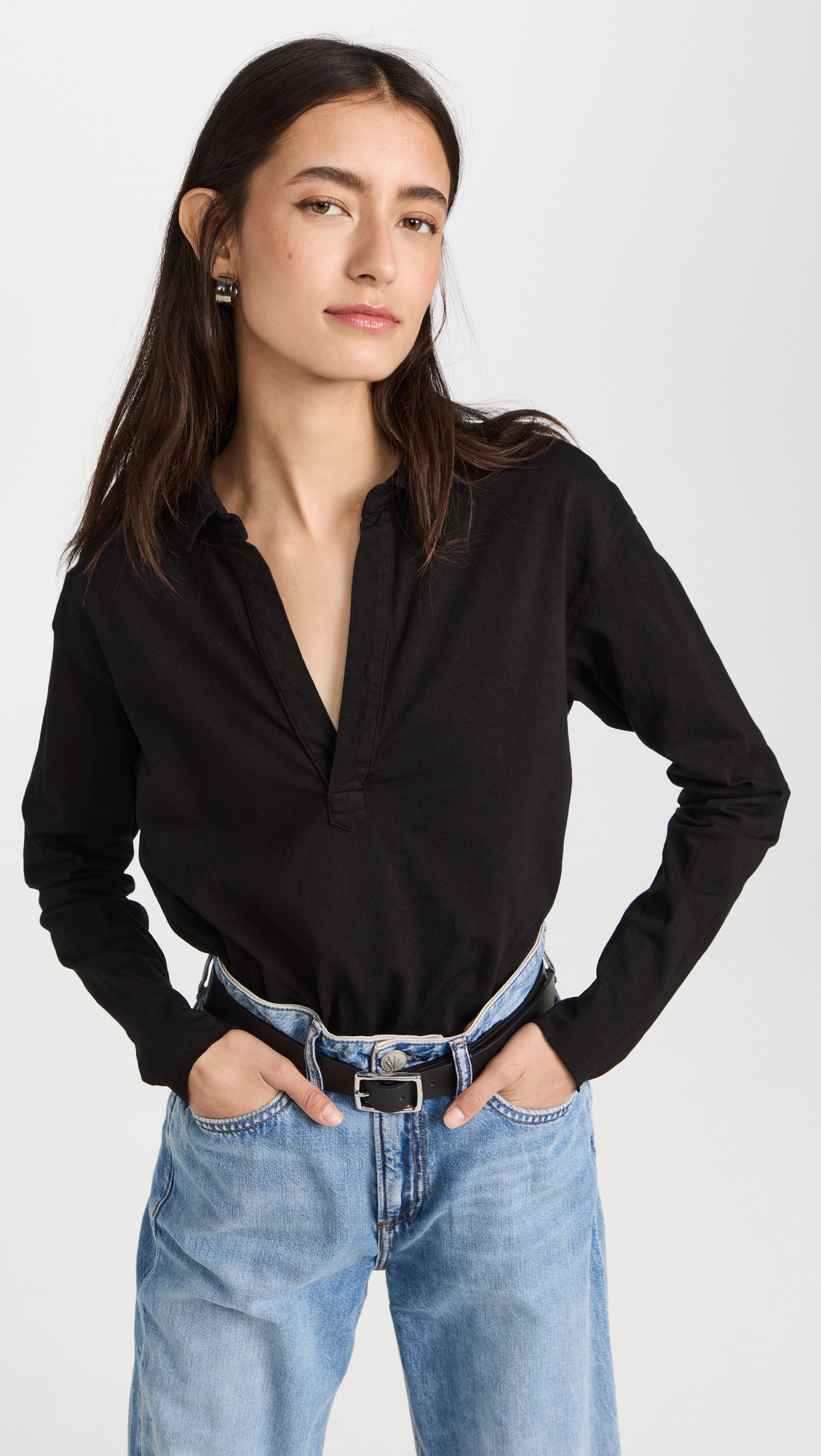 Frank & Eileen Popover Henley Tee Black XS | Shopbop