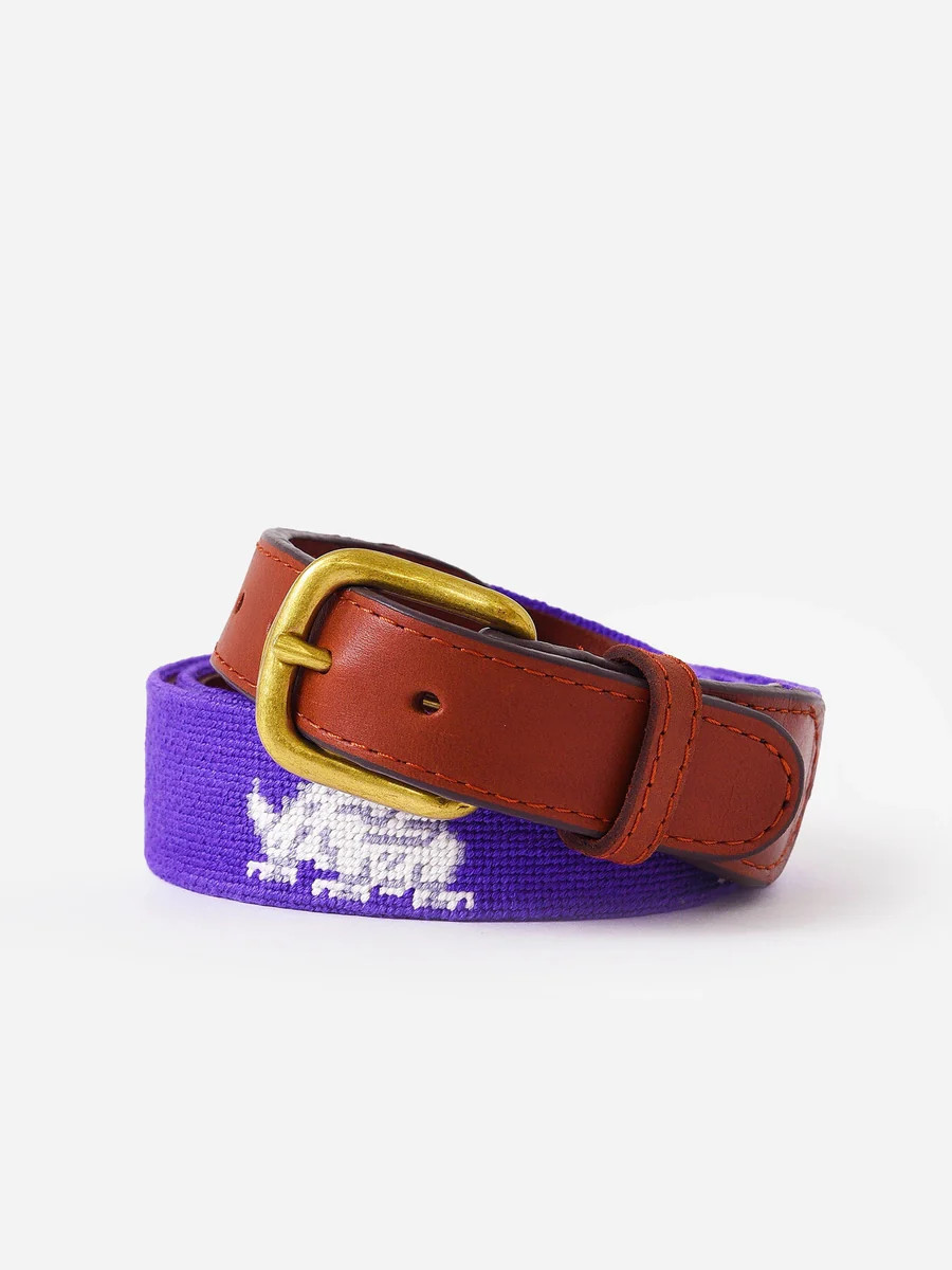 Smathers & Branson Boys' Texas Christian University Needlepoint Belt | Saint Bernard