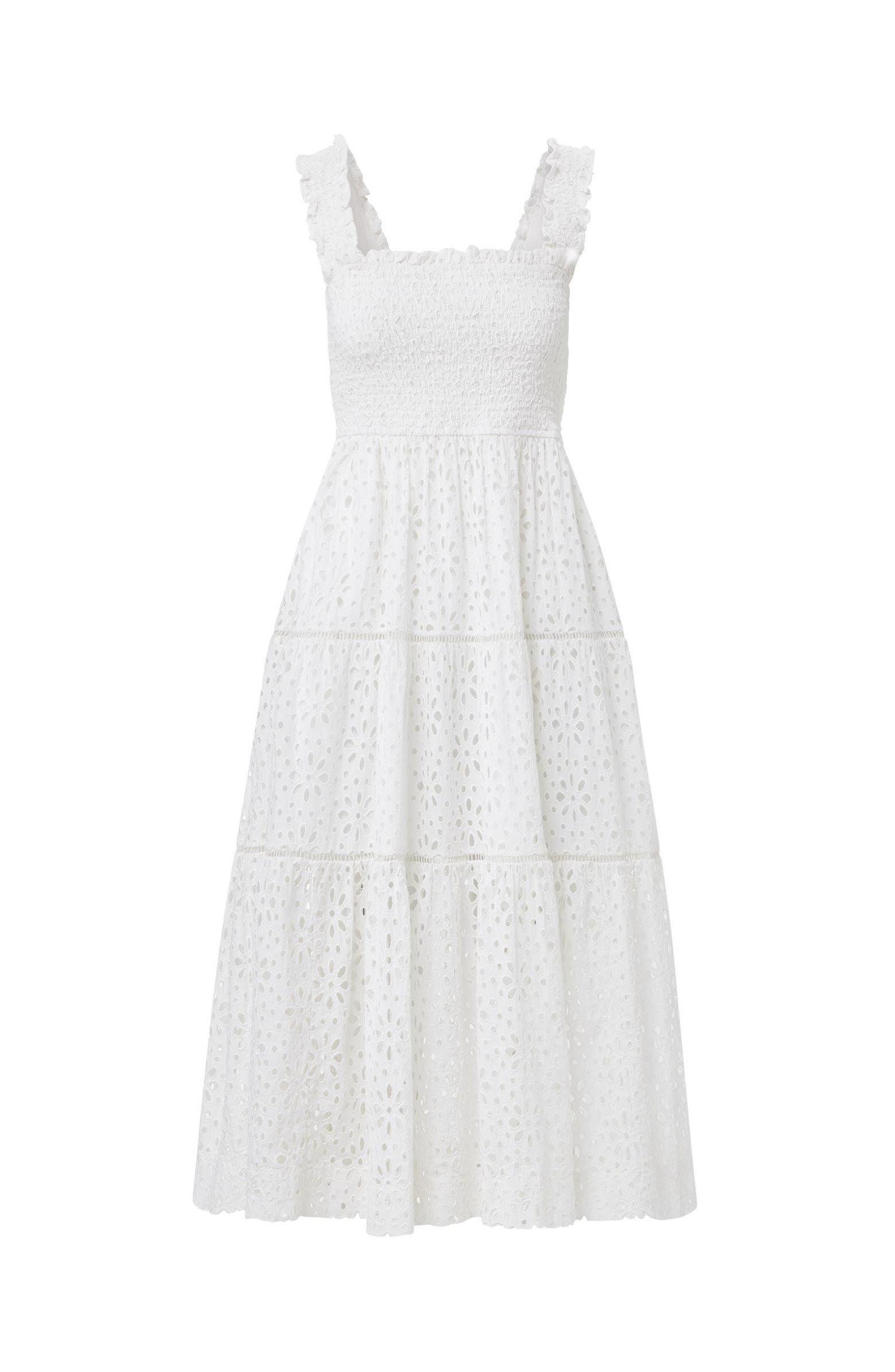 Kristen Sleeveless Smocked Eyelet Midi Dress | Nordstrom