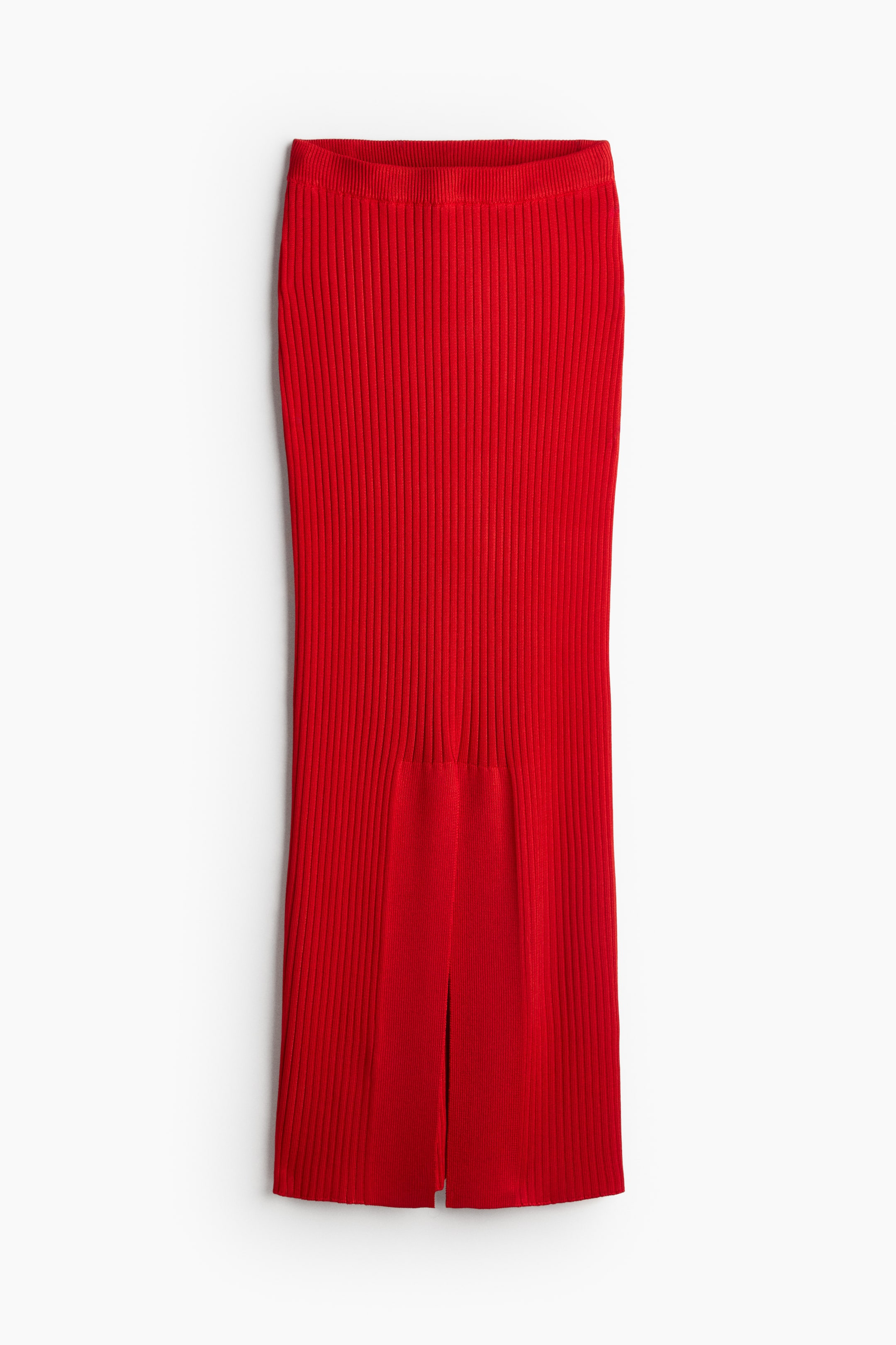 Ribgebreide kokerrok - Helderrood - DAMES | H&M NL | H&M (DE, AT, CH, NL, FI)