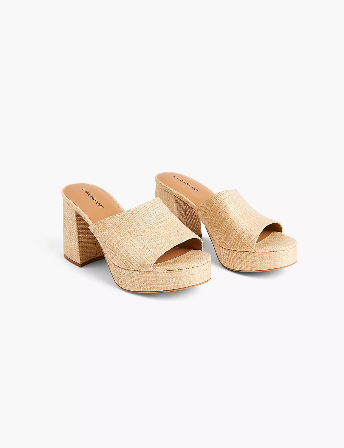 Dream Cloud Raffia-Side Platform Block Heel | LaneBryant | Lane Bryant (US)