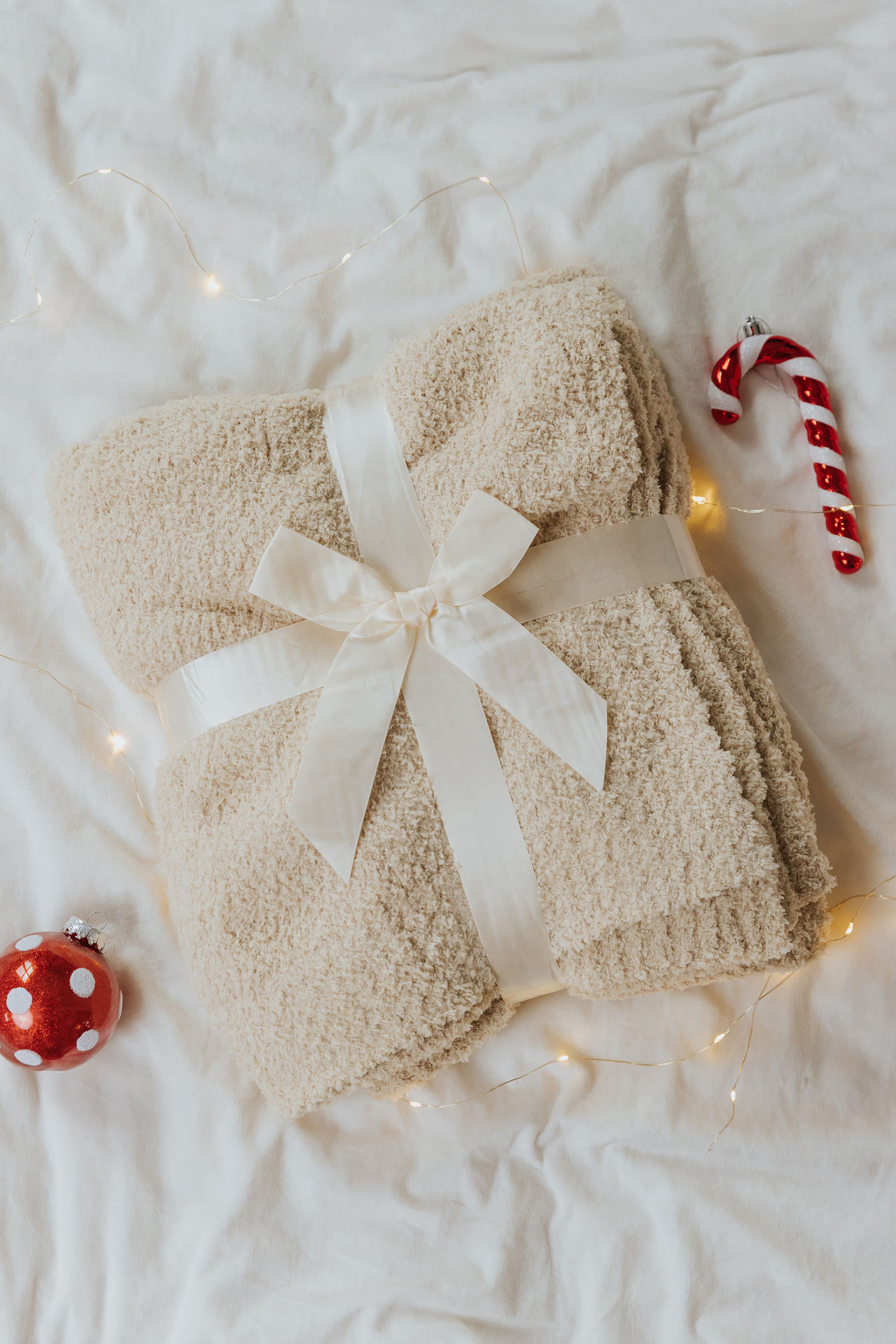 Solid Ivory CozyKnit Throw Blanket | Magnolia Boutique