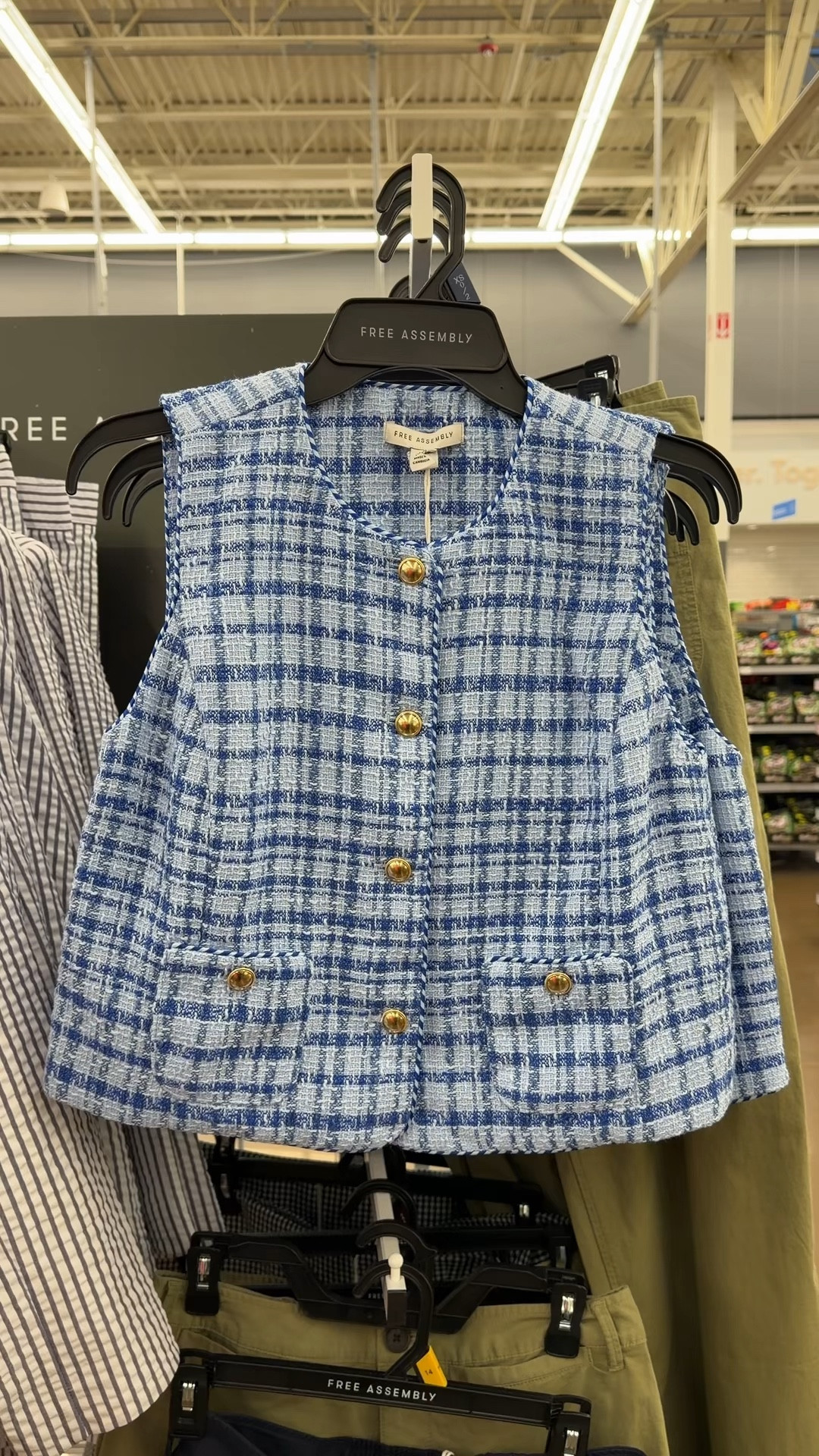 Polished spring style! ✨ This Free Assembly Blue Plaid Tweed Vest is such a pretty, tailored piece. The light blue plaid, gold-tone buttons, and braided detailing give it a refined, classic look that feels perfect for the office or a dressed-up daytime outfit. 💙 Chic, feminine, and very affordable — a standout spring fashion find. Also comes in pink! Linked it here! 🌸 #WorkwearStyle #SpringFashion
#AffordableFashion

#LTKPetite #LTKWorkwear #LTKootd