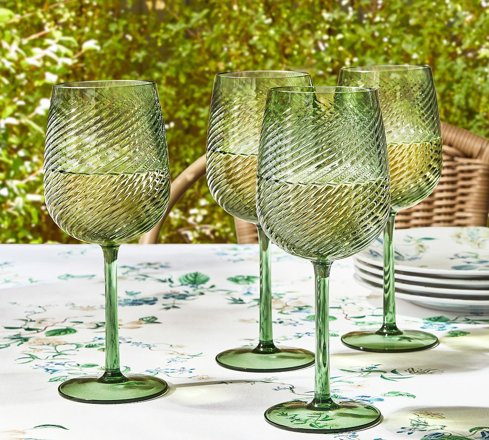 Monique Lhuillier Campania Wine Stem Glasses - Set of 4 | Pottery Barn (US)