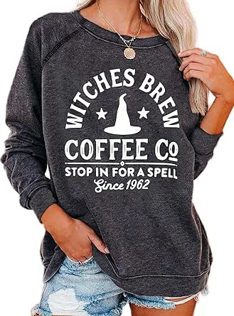 Akivide Halloween Sweatshirt for Women Novelty Graphic Long Sleeve Pullover Sweatshirts Shirts Pl... | Amazon (US)