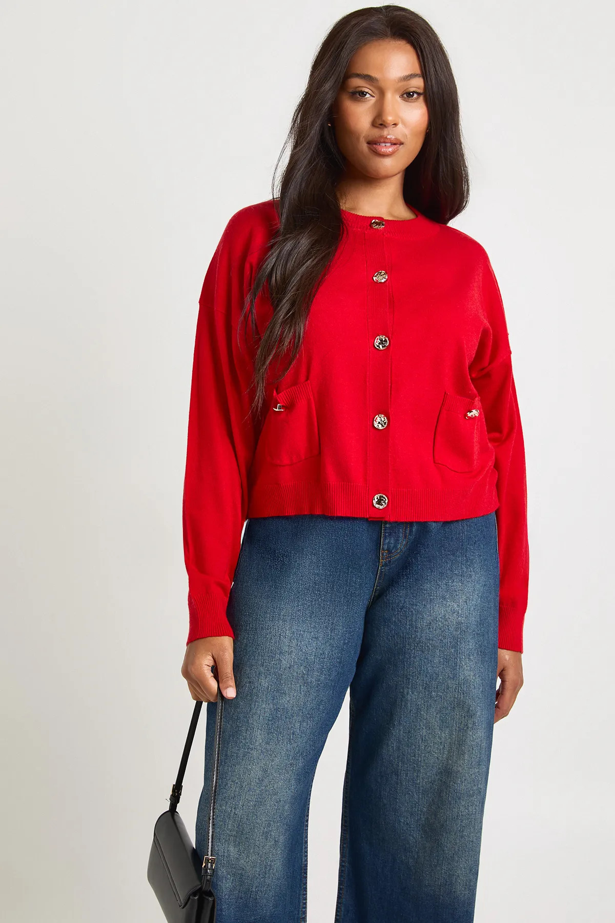 Plus Rib Knit Button Cardigan | Boohoo.com (UK & IE)