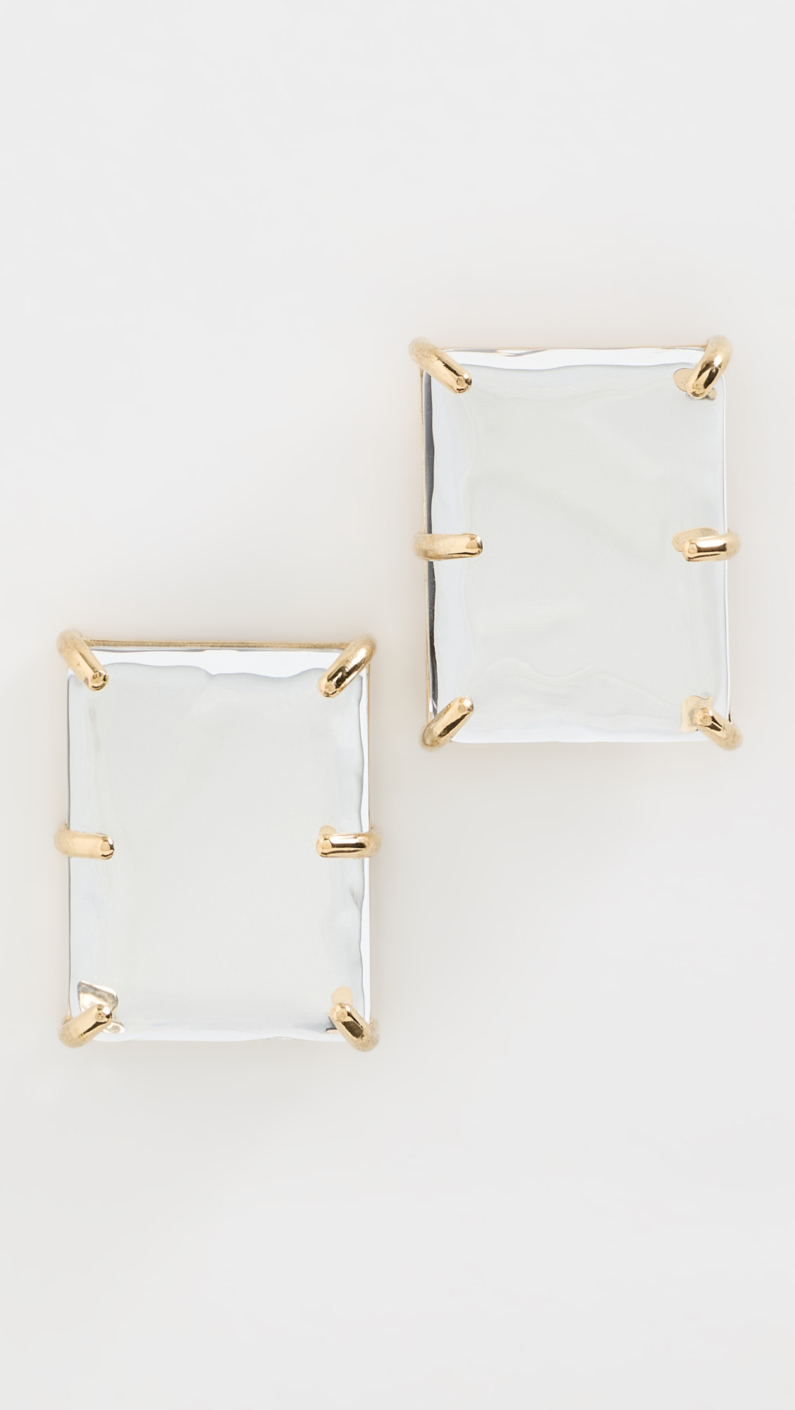 Mirror Earrings - Semi Matte Gold/Transparent | Shopbop