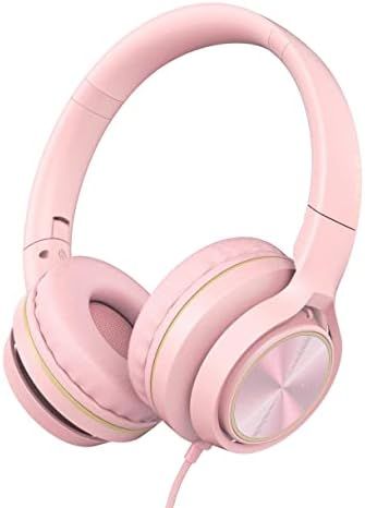 LORELEI S9 Wired Headphones with Microphone for School，On-Ear Kids Headphones for Girls Boys，Folding | Amazon (US)