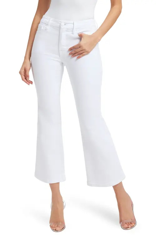 Good American Good Leg Crop Mini Bootcut Jeans in White001 at Nordstrom, Size 6 | Nordstrom