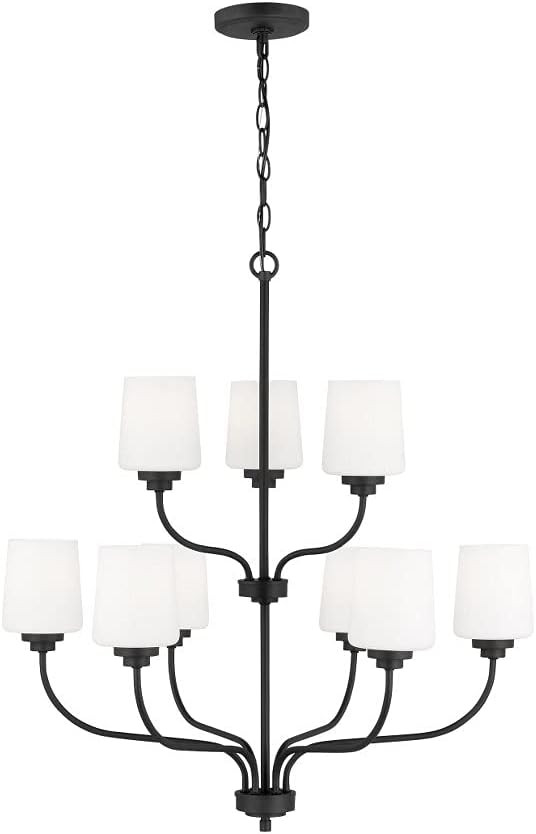 Generation Lighting 3102809-112 Windom - 9 Light Chandelier, Midnight Black Finish | Amazon (US)