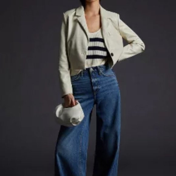 Avec Les Filles Cropped Faux Leather Jacket size Large | Poshmark