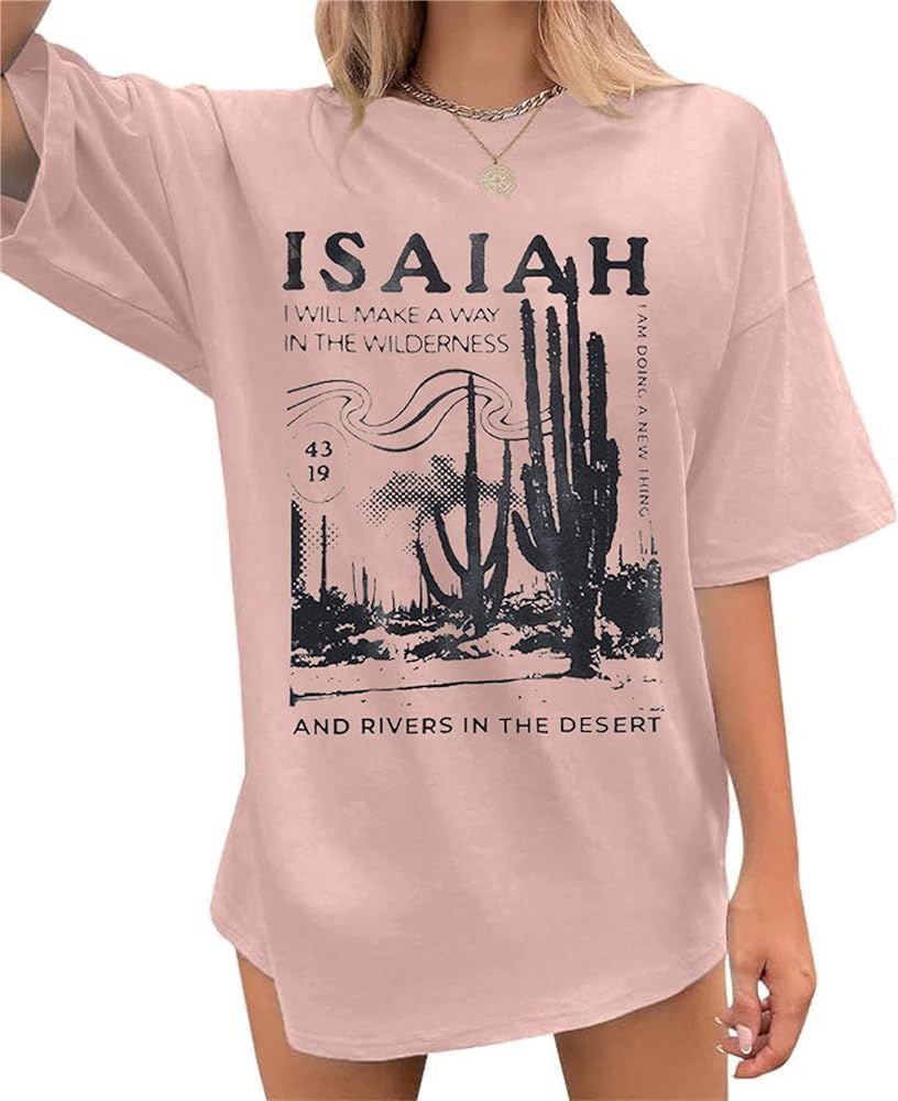 Christian Tshirt Women Oversized Faith Tshirt Christian Religious T-Shirt Inspirational Short Sle... | Amazon (US)
