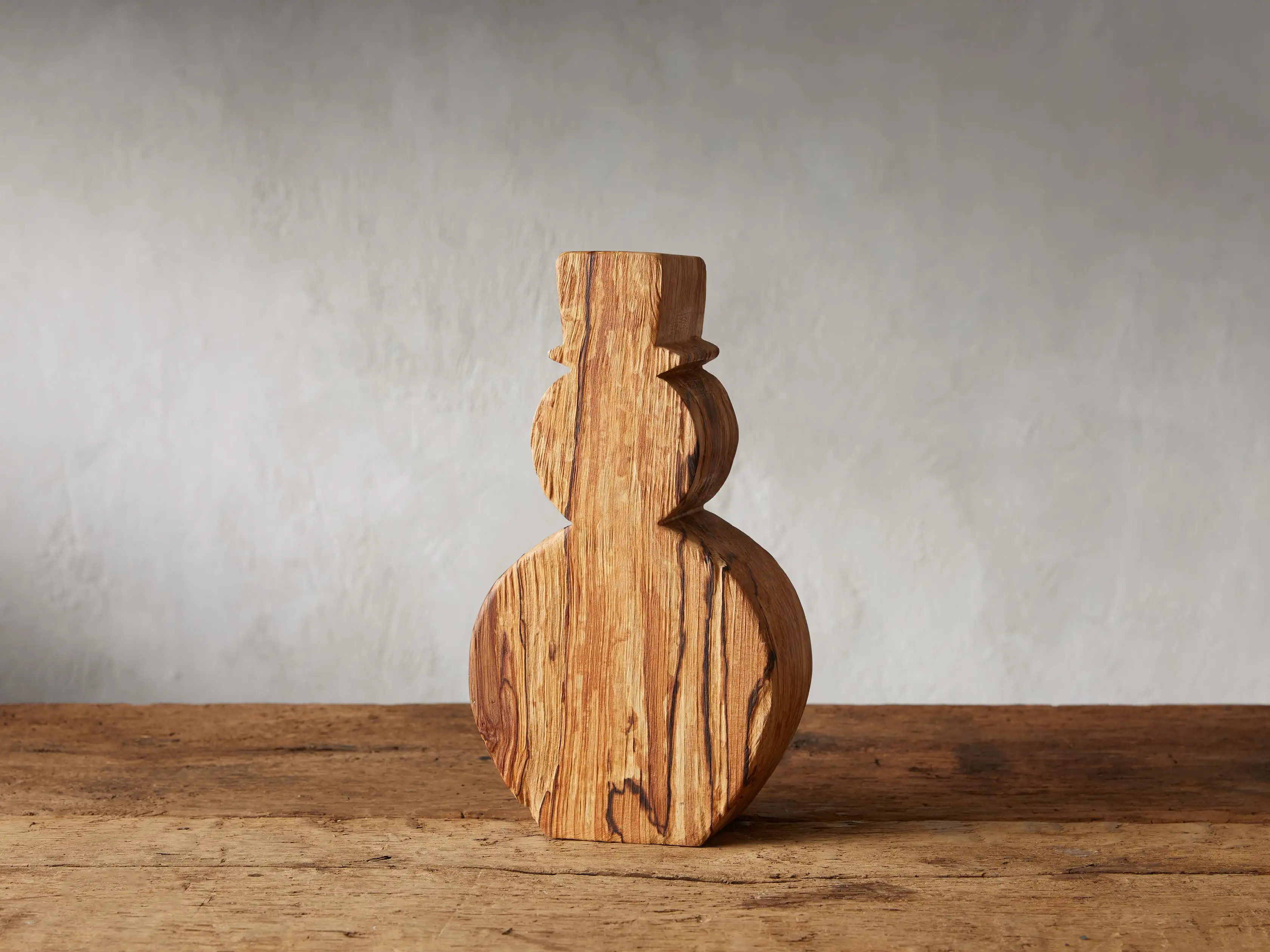 Wooden Snowman in Natural | Arhaus