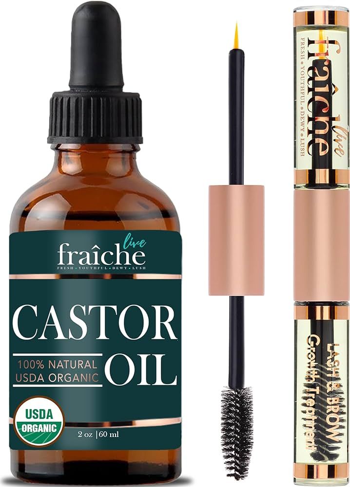 Castor Oil Organic (2oz) + Filled Mascara Tube USDA Certified, 100% Pure, Cold Pressed, Hexane Fr... | Amazon (US)
