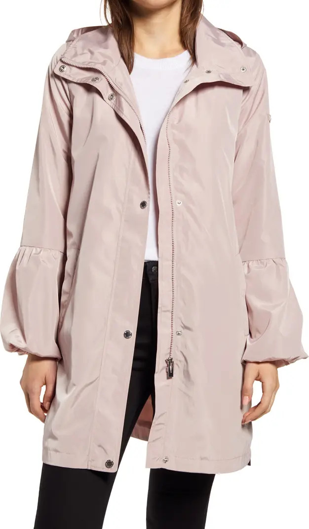 Balloon Sleeve Water Repellent Packable Rain Jacket | Nordstrom