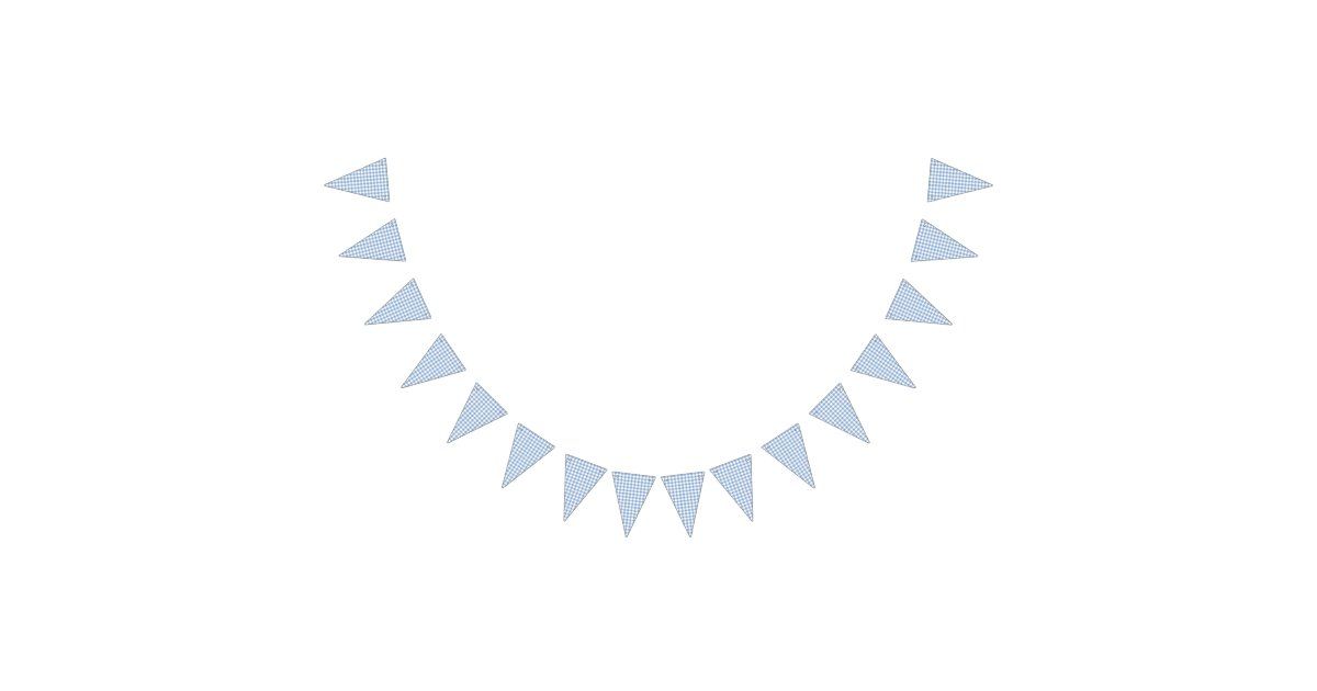 Blue Gingham Party Picnic Bunting Banner | Zazzle