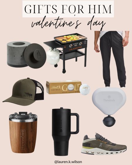 Valentine’s Day, gifts for him, solo stove, blackstone grill, joggers, baseball hat, chocolate, golf, mug, massager, on cloud, sneakers, tennis shoes 

#LTKfindsunder100 #LTKSeasonal #LTKmens