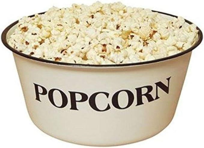Popcorn Bowl, GSL82, Vintage, White, Retro Styled REPRODUCTION of old-time bowl with old-time Ble... | Amazon (US)