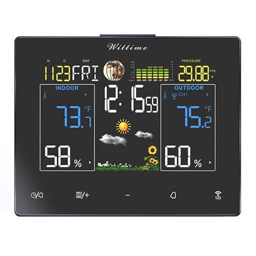 Wittime 2077 Weather Stations Indoor Outdoor Thermometer Wireless Weather Thermometers Home Tempe... | Amazon (US)