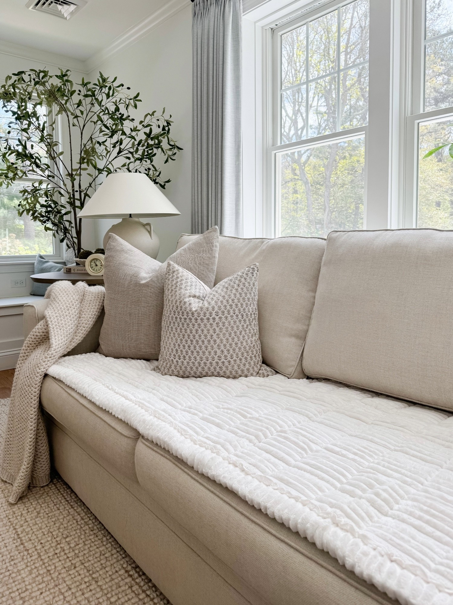 Coastal living room styling protective sofa cover for pets living room must have sherricalnanhomee

#LTKStyleTip #LTKHome