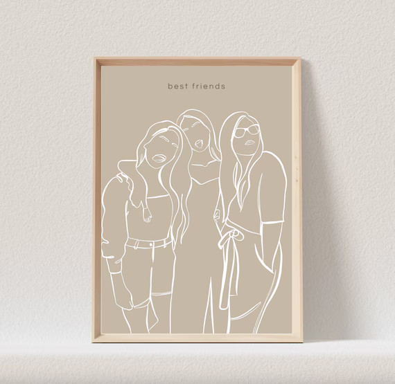 Best Friend Gifts Personalized, Best Friend Birthday Gifts For Her, Friendship Gift, One Line Bes... | Etsy (US)