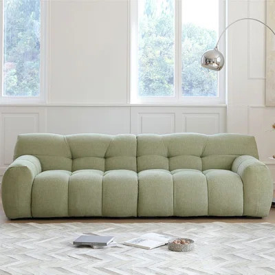Green Cotton And Linen Modular Sofa cushion couch | Wayfair North America
