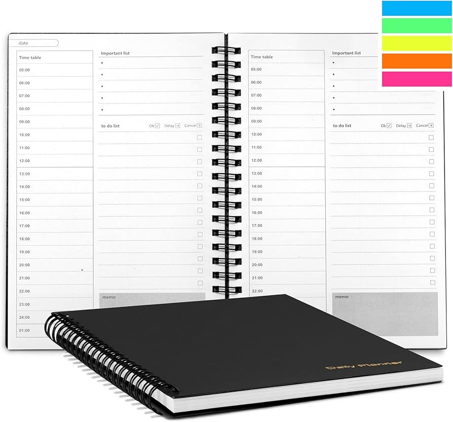 QICENCK Undated Daily Planner, 7.6"x10.2", Hourly Planner, To Do List Planner Notebook, Time Managem | Amazon (US)