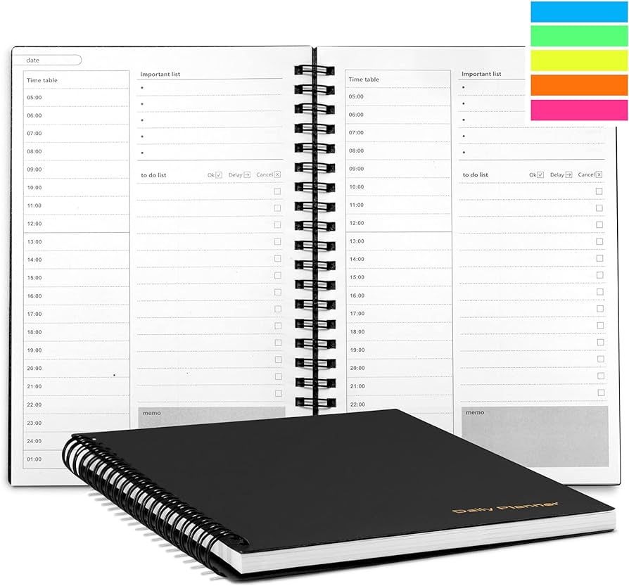QICENCK Undated Daily Planner, 7.6"x10.2", Hourly Planner, To Do List Planner Notebook, Time Managem | Amazon (US)